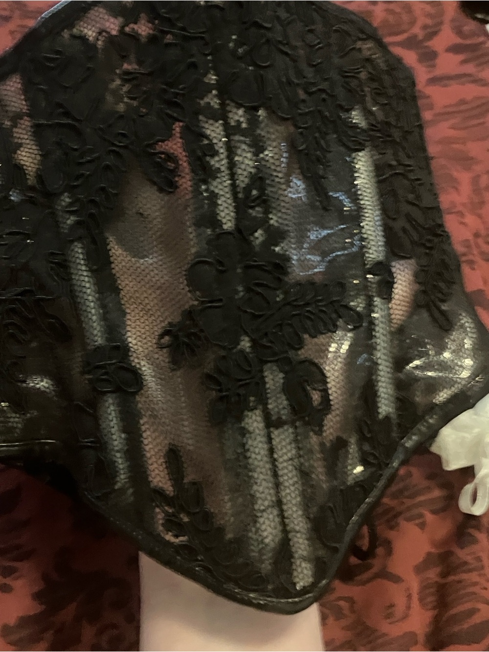 Artifice Clothing Clear PVC & Lace Angled Corset Belt - Picture 4 of 5